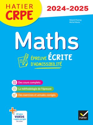 cover image of Mathématiques--CRPE 2024-2025--Epreuve écrite d'admissibilité
